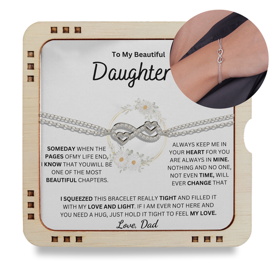 Dad - Daughter - Always Keep Me In Your Heart - Infinity Love Bracelet