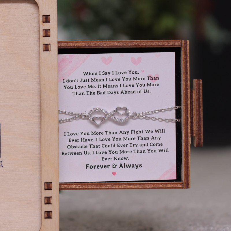 I Love You More Than - Personalized  Love Bracelet Gift