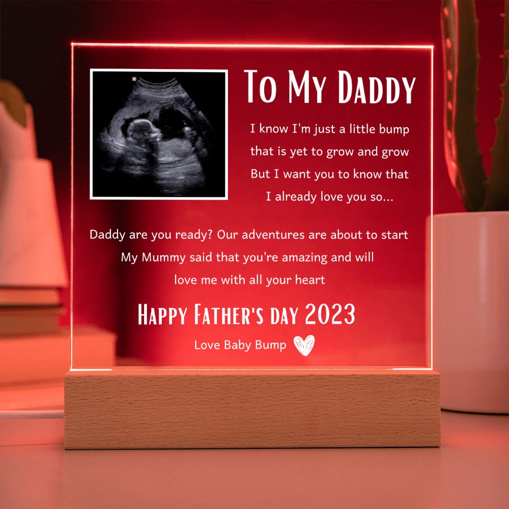 To My Daddy - Love Baby Bump Acrylic Plaque