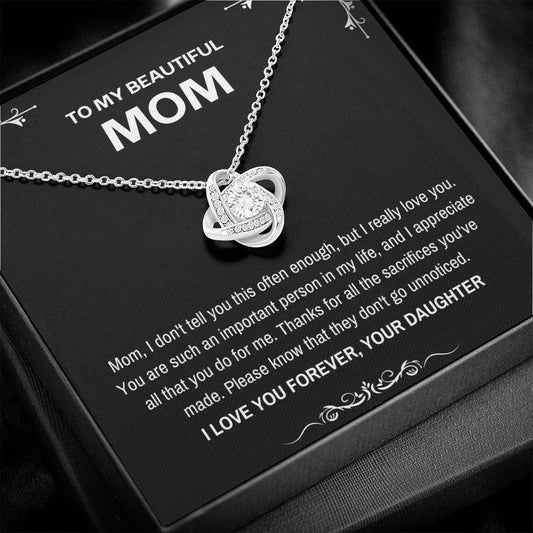 I Love You Forever Mom Necklace