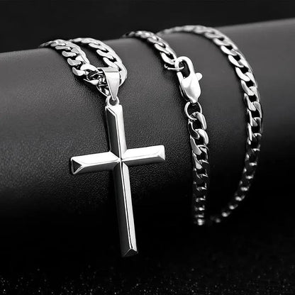 To My Son – Love, Mom Cross on Cuban Link Chain