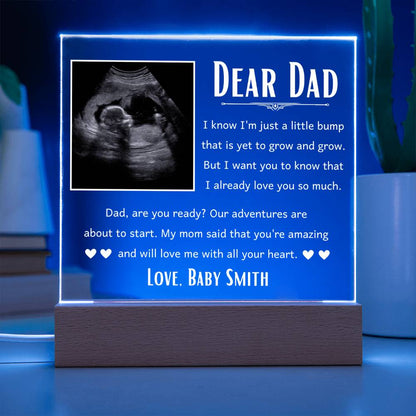 Dear Dad - Love Baby Bump Acrylic Plaque