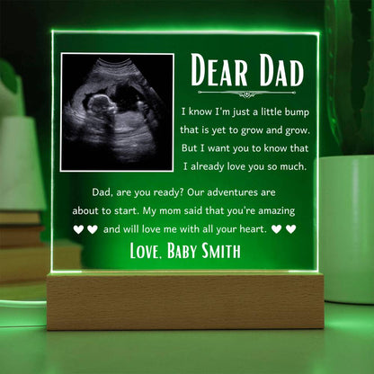 Dear Dad - Love Baby Bump Acrylic Plaque